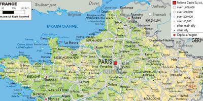 Kaart van noord-Frankrijk - Kaart van noord-Frankrijk met steden in