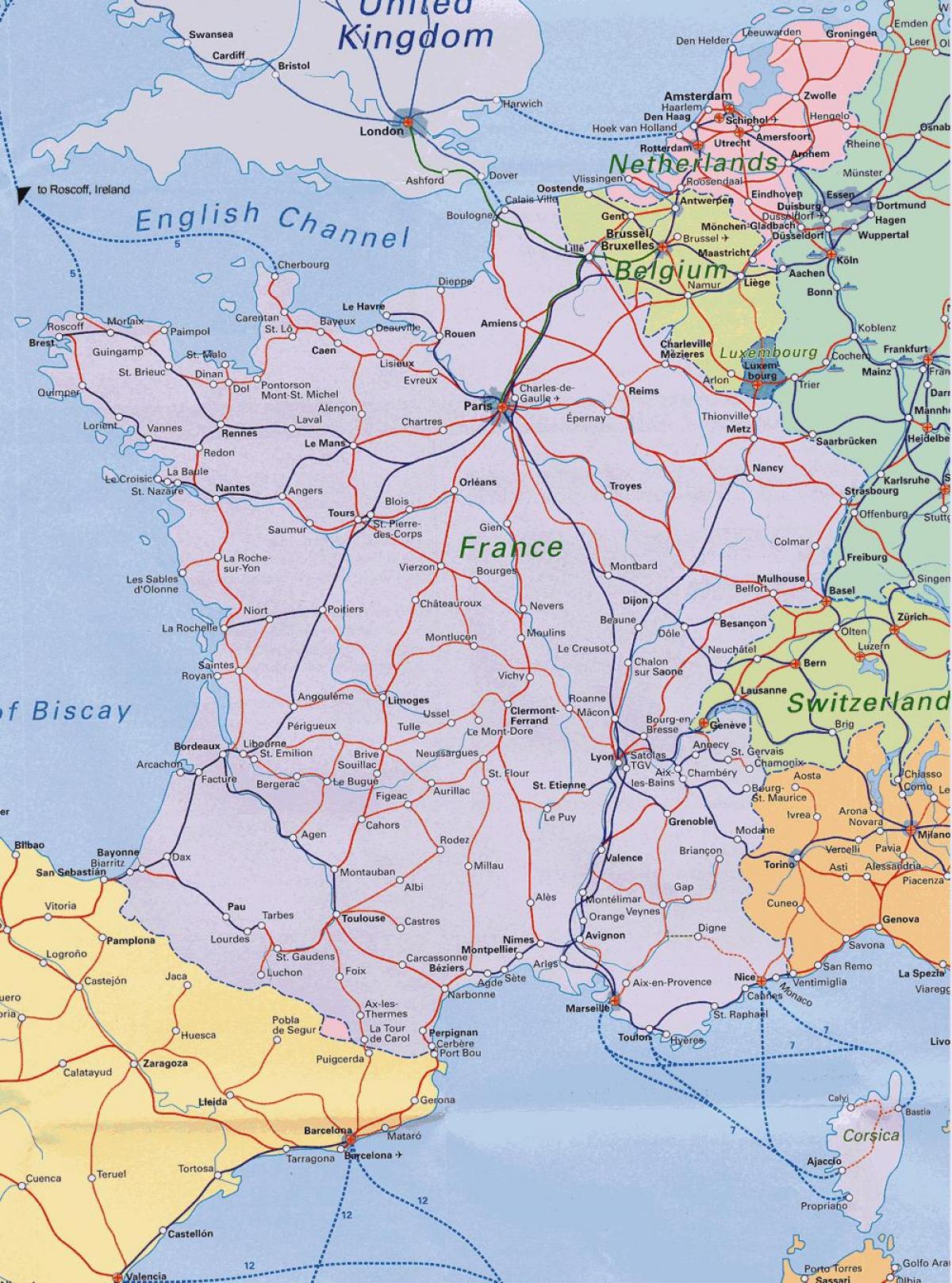 Eurail Kaart Frankrijk Ingezetenen Van Het Trein Kaart Van Frankrijk