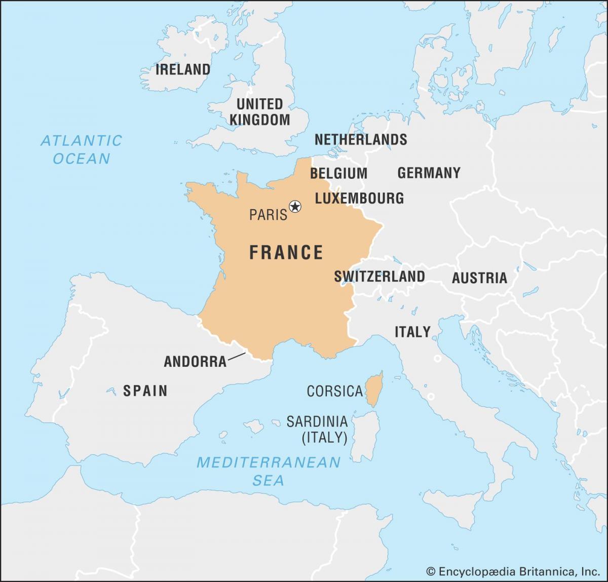 kaart Frankrijk europa