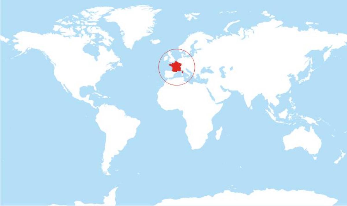 Frankrijk in de kaart van de wereld