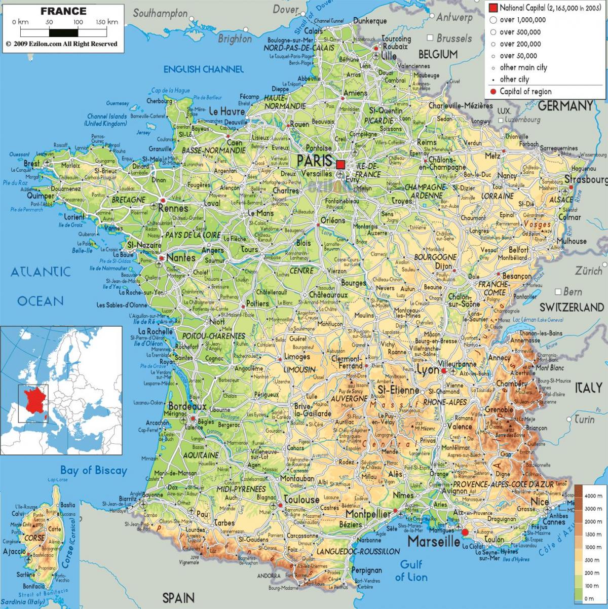 waar is Frankrijk op de kaart