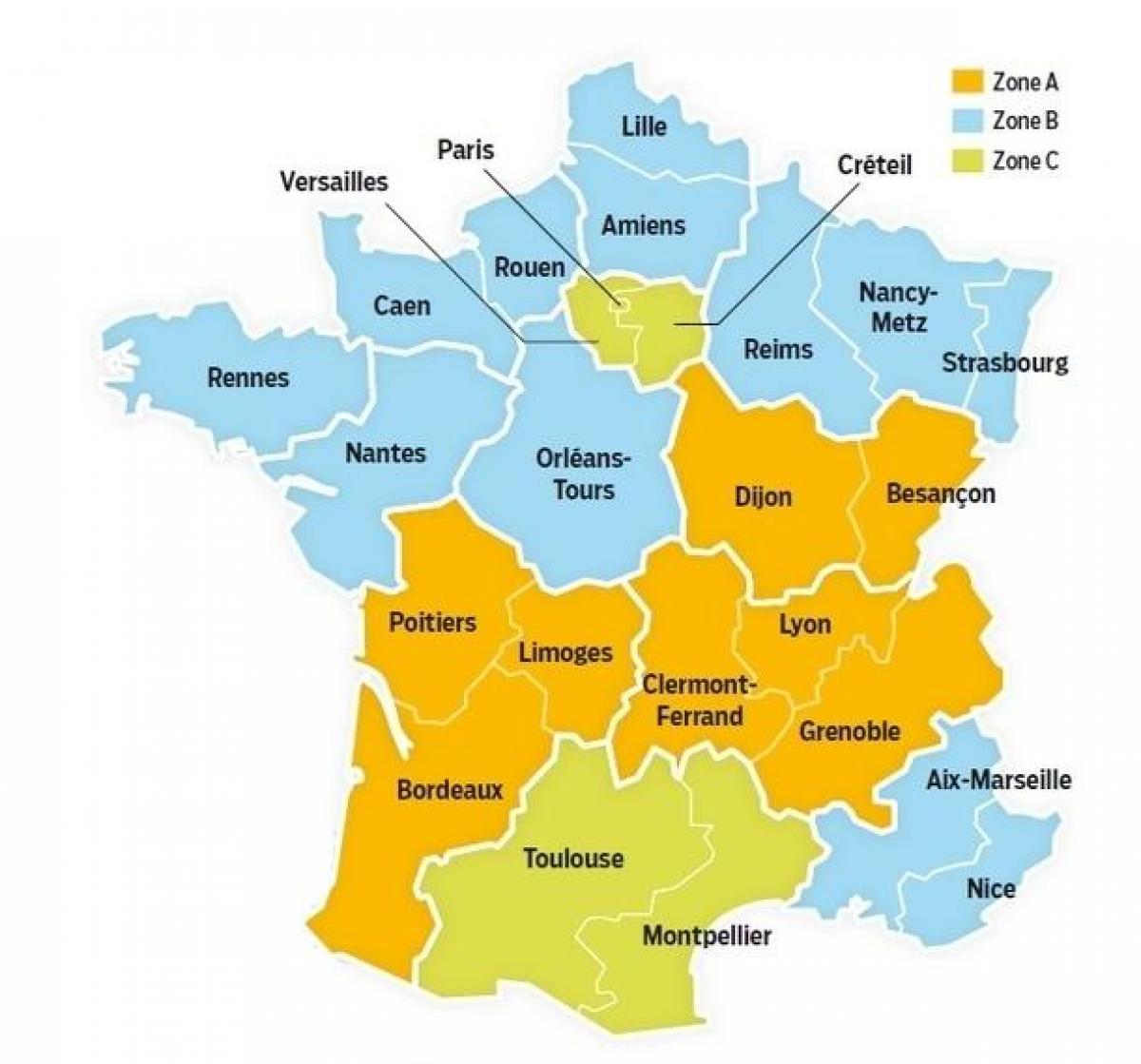 school kaart van Frankrijk