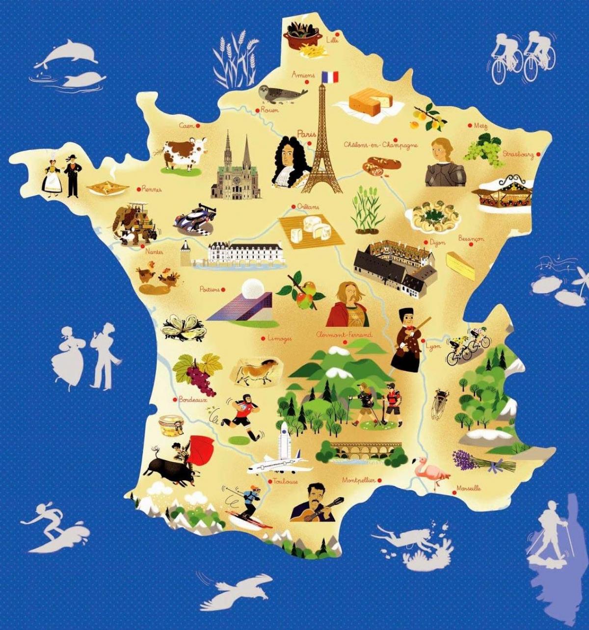 kaart van Frankrijk toerisme