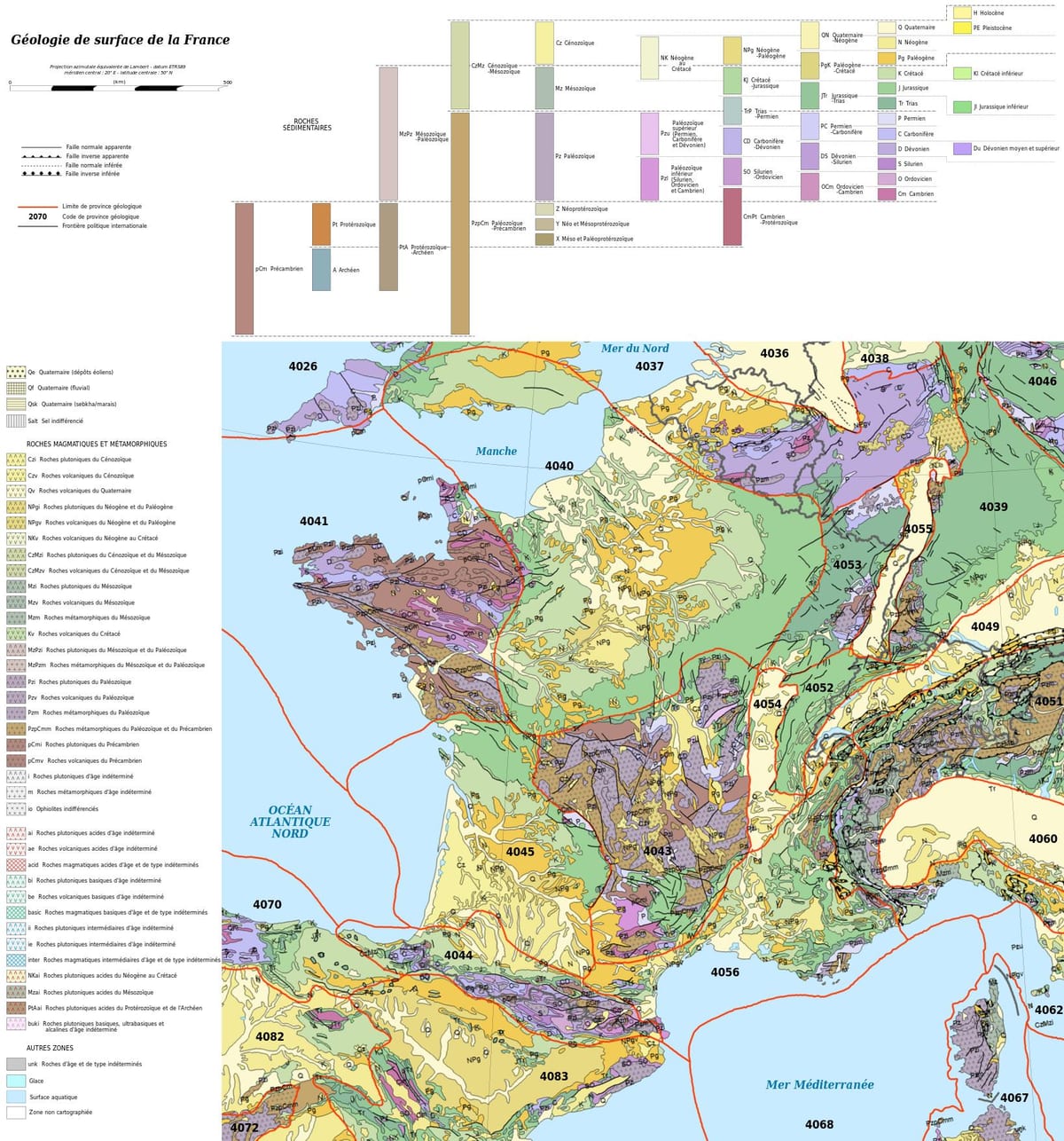 geologische kaart van Frankrijk
