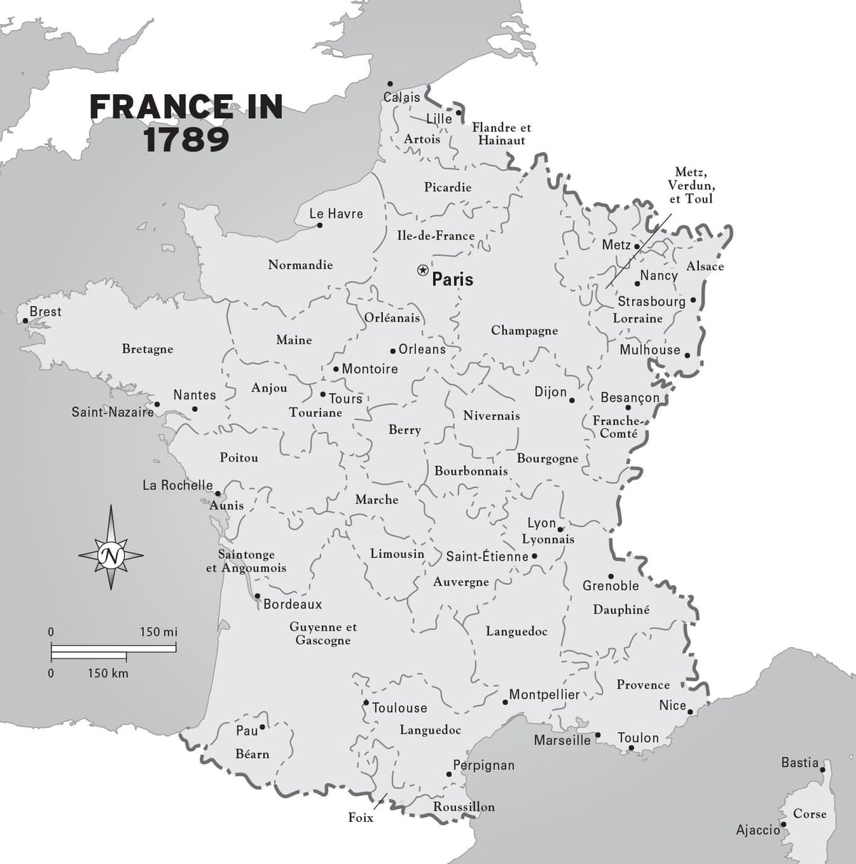 kaart van Frankrijk tijdens de franse revolutie