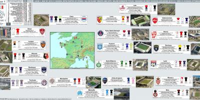Kaart van Frankrijk stadion