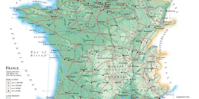 Geografische kaart van Frankrijk