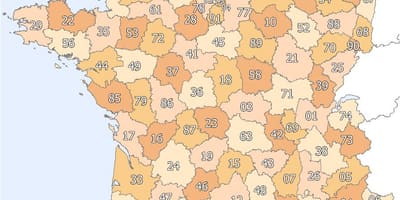Frankrijk postcode kaart