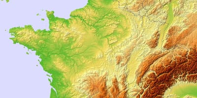 Topografische kaart van Frankrijk