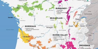 Frankrijk wijnland kaart